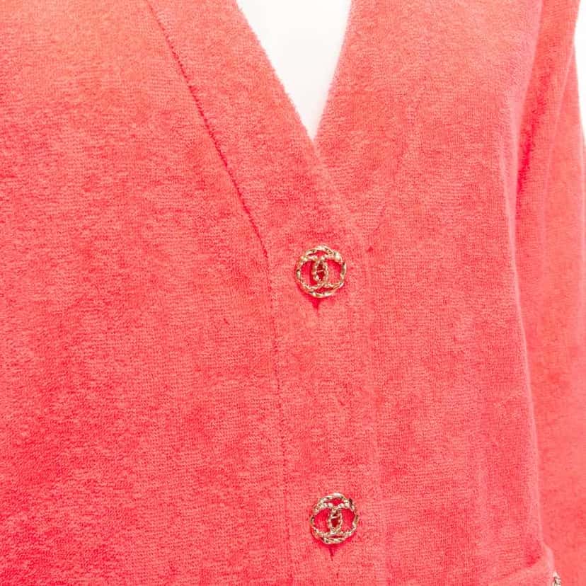 Chanel Pink Terry Jacket Pink Cotton Very good condition - Back View