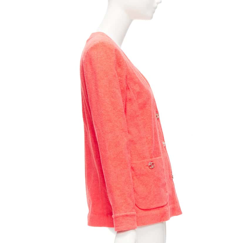 Chanel Pink Terry Jacket Pink Cotton Very good condition - Model View