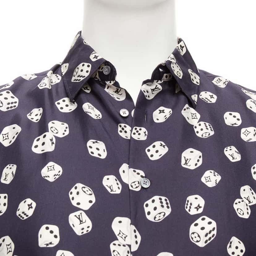 Louis Vuitton Navy Print Shirt Navy Never worn - Back View