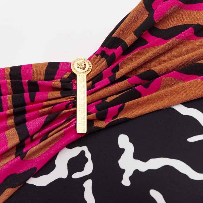 Versace Giraffe Wiggle Dress MultiColor Viscose Very good condition - Back View