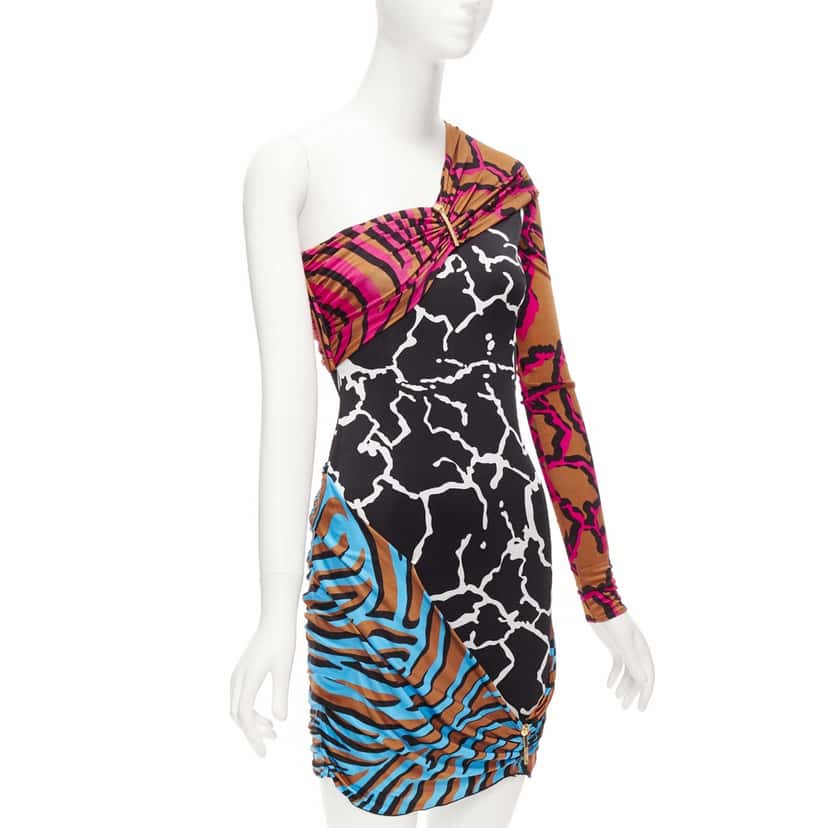 Versace Giraffe Wiggle Dress MultiColor Viscose Very good condition - Inside View