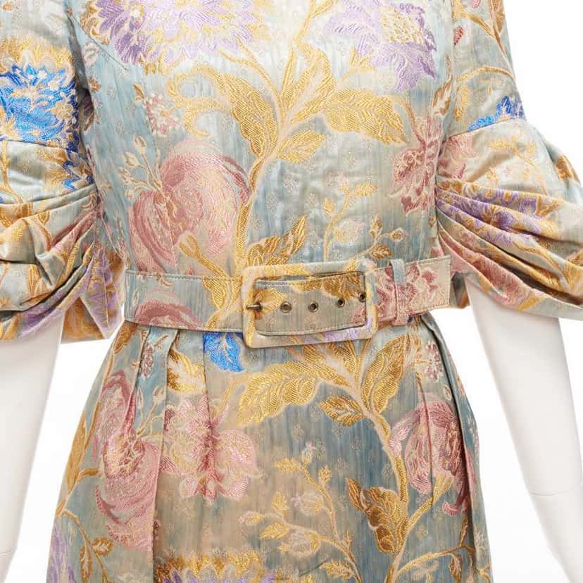 Andrew GN Lurex Belted Dress MultiColor Good condition - Back View