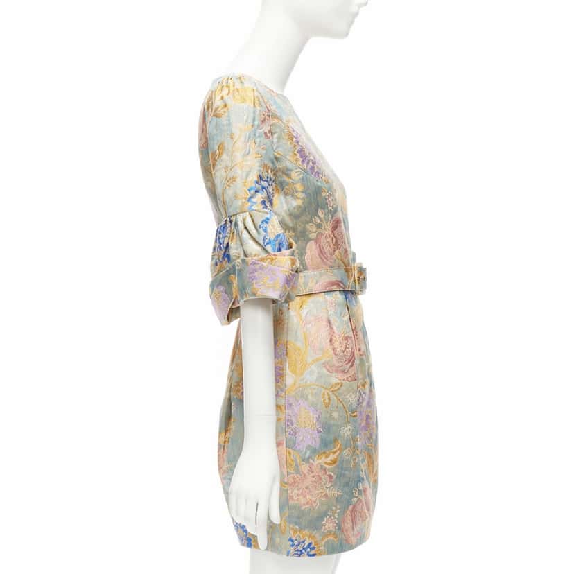 Andrew GN Lurex Belted Dress MultiColor Good condition - Model View