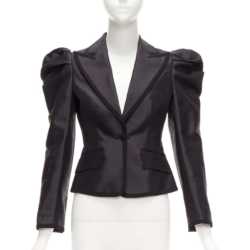 Dolce & Gabbana Silk Princess Blazer Black Silk Never worn, with tag - Front View