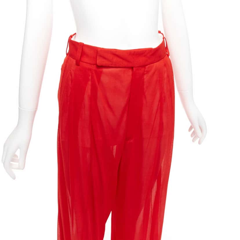 Celine Sheer Wide Pants Red Viscose Never worn, with tag - Back View
