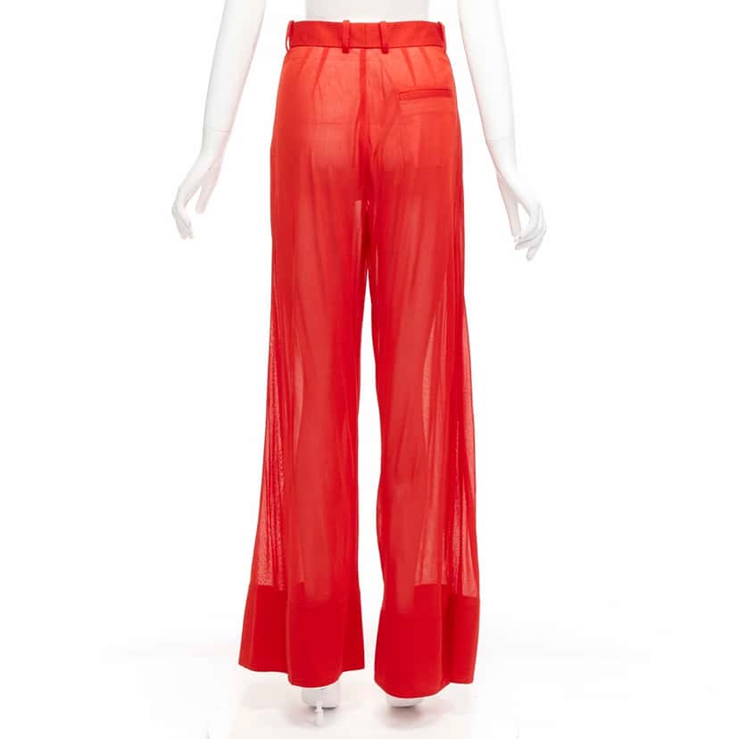 Celine Sheer Wide Pants Red Viscose Never worn, with tag - Box View