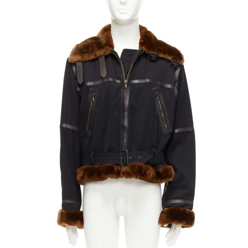 Jean Paul Gaultier Black Aviator Jacket Black Wool Good condition - Front View
