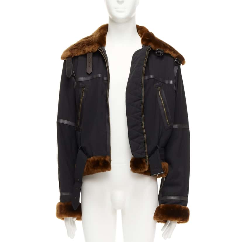 Jean Paul Gaultier Black Aviator Jacket Black Wool Good condition - Inside View