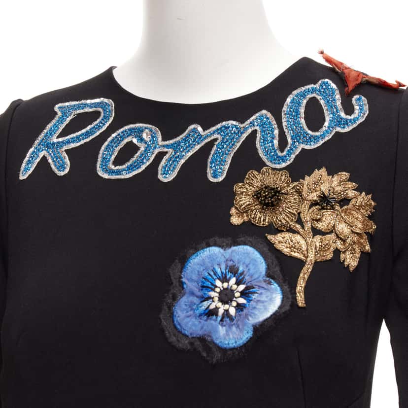 Dolce & Gabbana Roma Warrior Dress Black Viscose Good condition - Back View