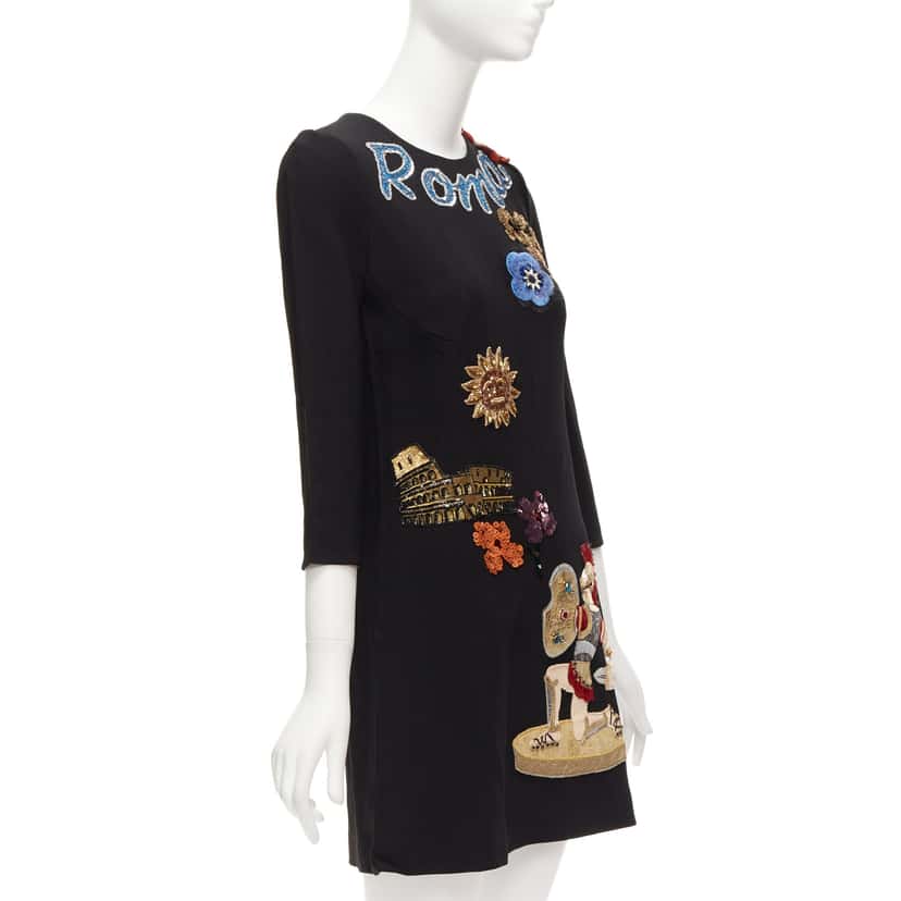 Dolce & Gabbana Roma Warrior Dress Black Viscose Good condition - Inside View