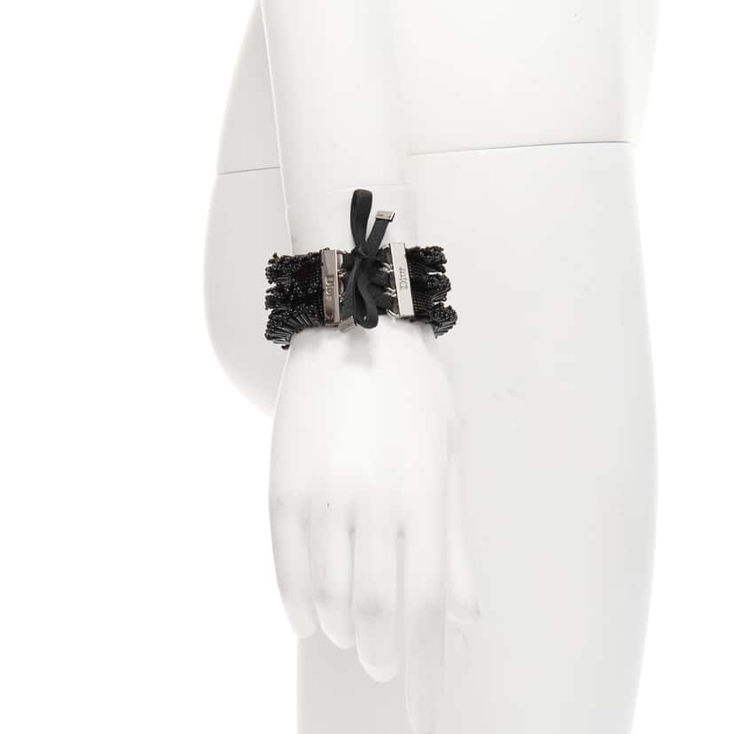 Dior Black Beaded Corset Bracelet Black Very good condition - Front View