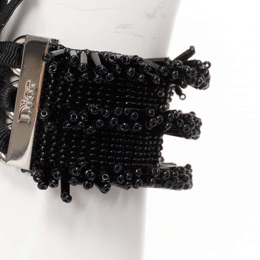 Dior Black Beaded Corset Bracelet Black Very good condition - Back View