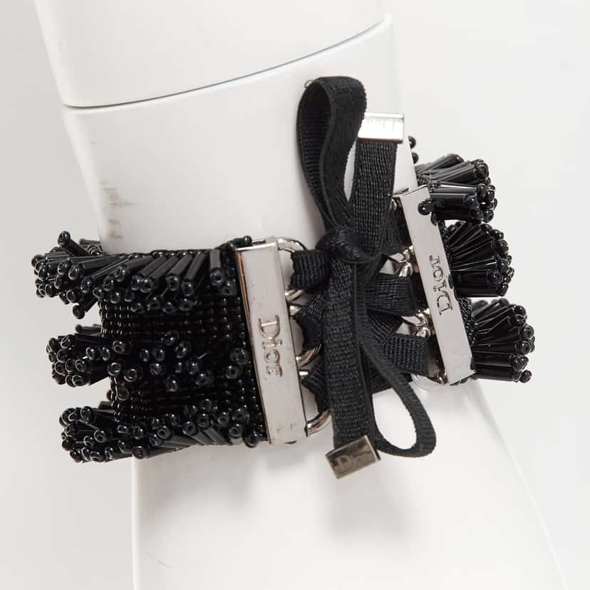 Dior Black Beaded Corset Bracelet Black Very good condition - Inside View