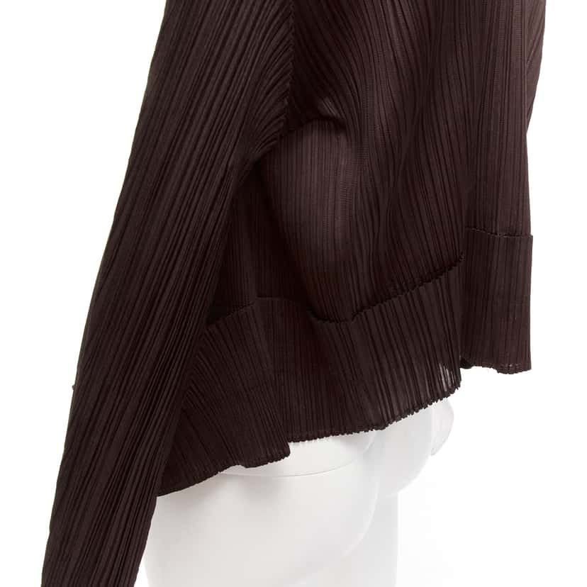 Issey Miyake Brown Plisse Cardigan Brown Polyester Never worn - Back View