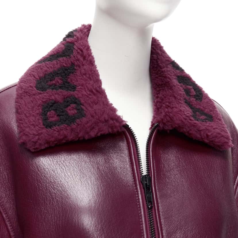 Balenciaga Shearling Bombardier Burgundy Fur Never worn, with tag - Back View