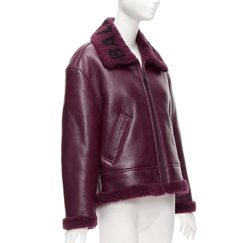 Balenciaga Shearling Bombardier Burgundy Fur Never worn, with tag - Box View
