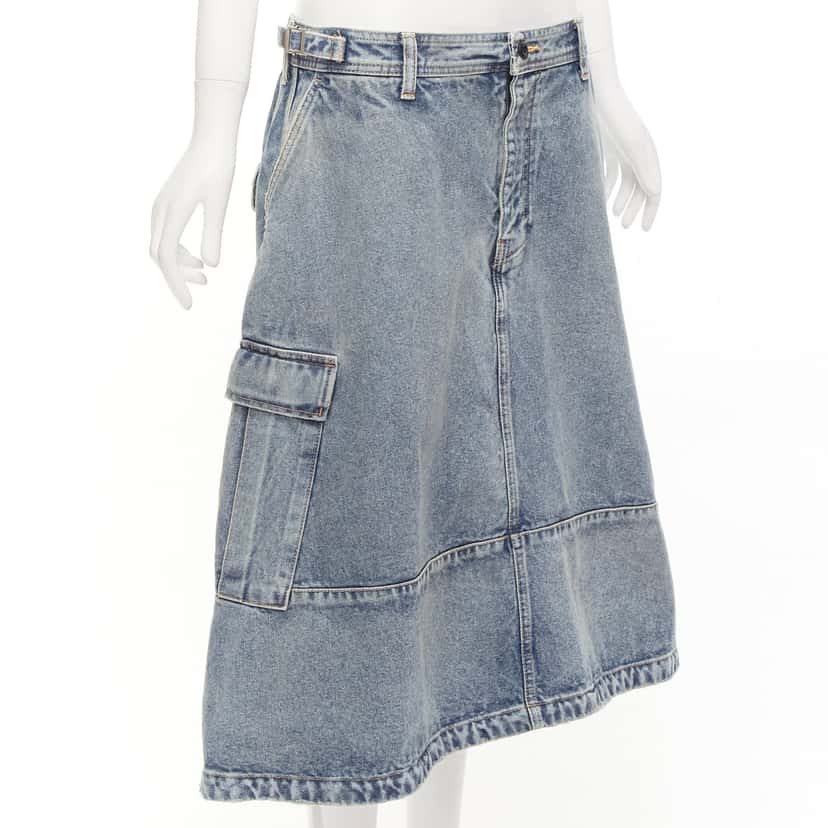 Balenciaga Cargo Denim Skirt Blue Cotton Never worn, with tag - Inside View