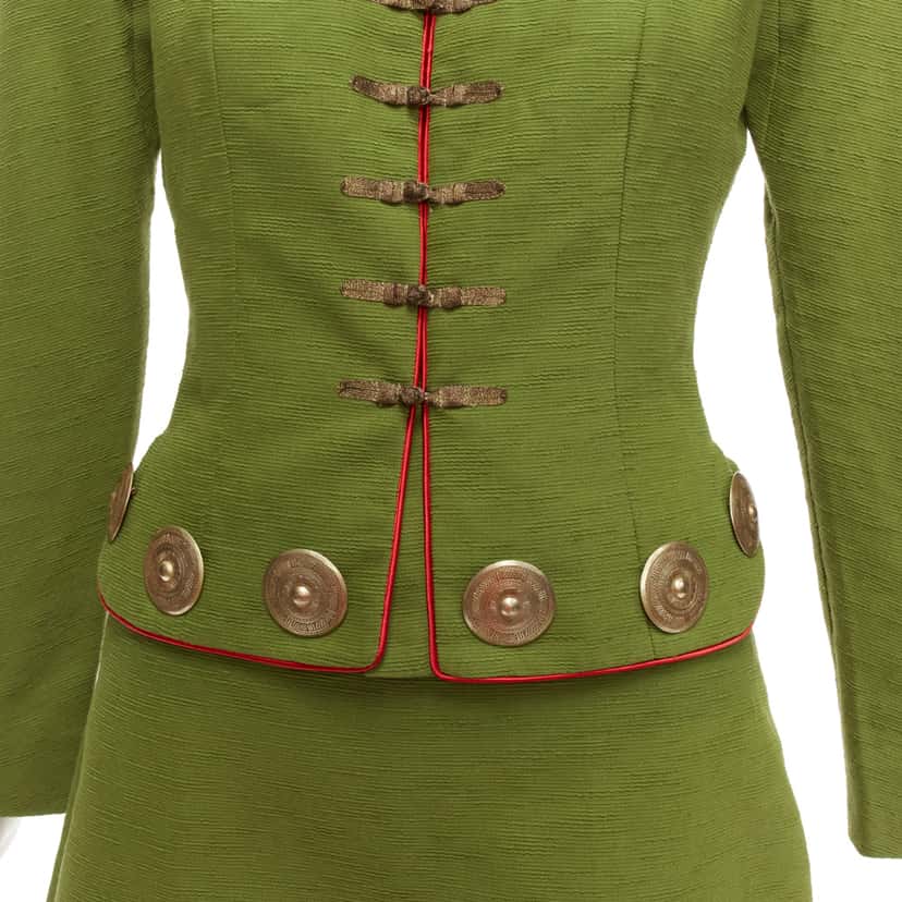Dior Green Skirt Suit Green Cotton Never worn, with tag - Back View