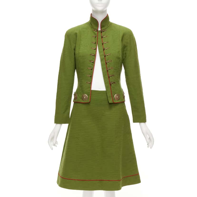 Dior Green Skirt Suit Green Cotton Never worn, with tag - Inside View