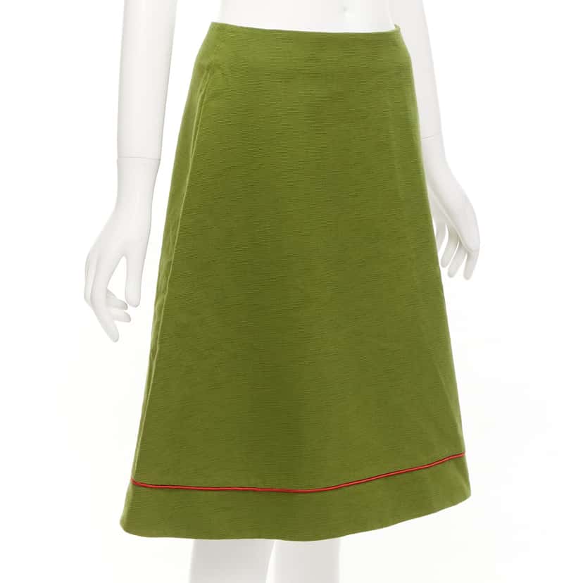 Dior Pique A-line Skirt Green Cotton Never worn, with tag - Back View