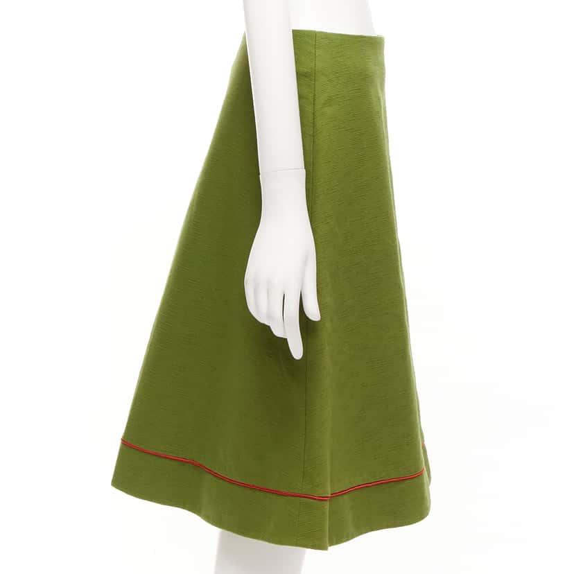 Dior Pique A-line Skirt Green Cotton Never worn, with tag - Inside View