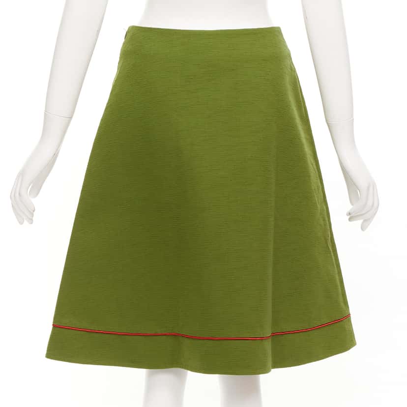 Dior Pique A-line Skirt Green Cotton Never worn, with tag - Model View