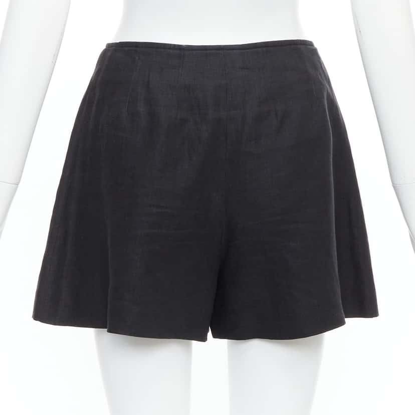 Chanel Gold Sailor Shorts Black Linen Never worn - Box View