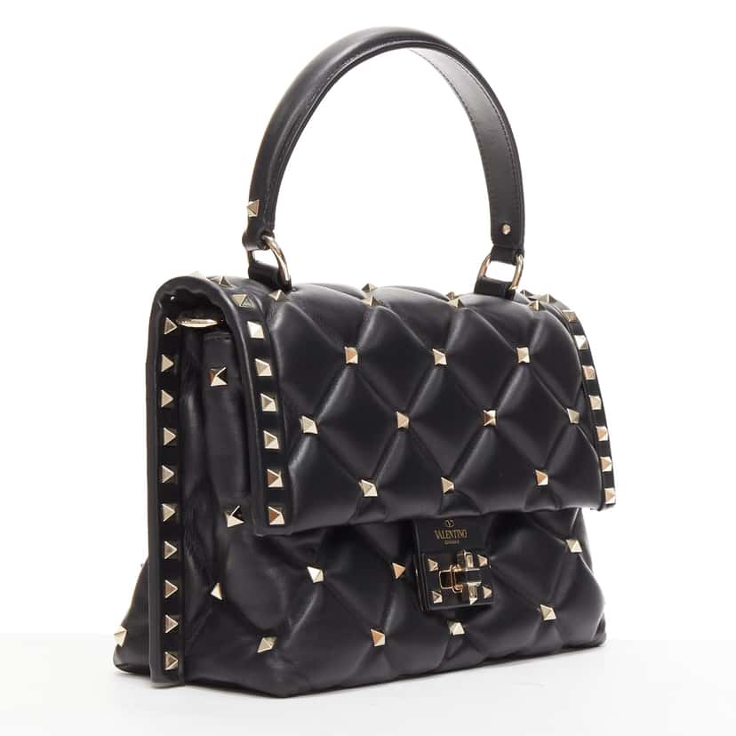 Valentino Garavani Candystud Black Leather Good condition - Inside View