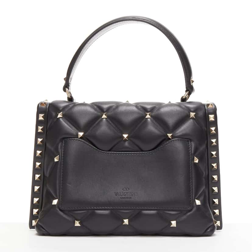 Valentino Garavani Candystud Black Leather Good condition - Box View