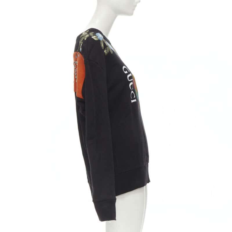Gucci Floral Studded Sweatshirt Black Cotton Never worn - Model View