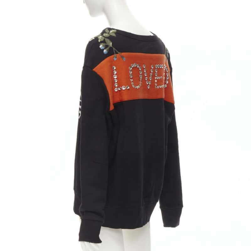Gucci Floral Studded Sweatshirt Black Cotton Never worn - Box View