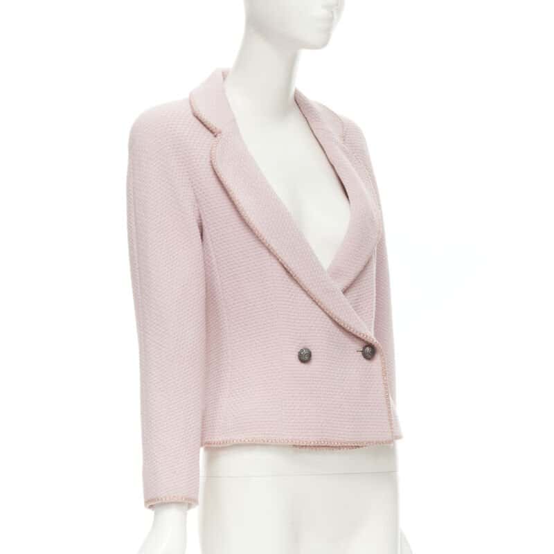 Dior Pink Tweed Ribbon Jacket Pink Wool Very good condition - Back View