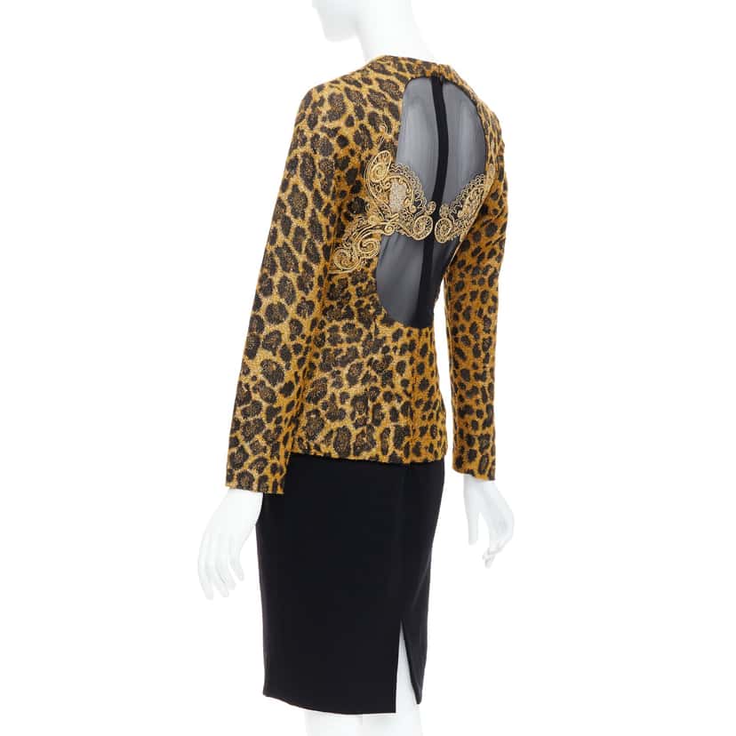 Christian Dior Leopard Sheer Dress Other Wool Never worn - Box View
