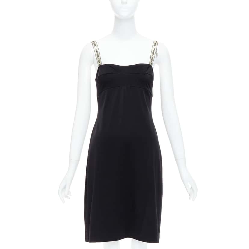 Dolce & Gabbana PVC Strap Dress Black Polyamide Very good condition - Front View