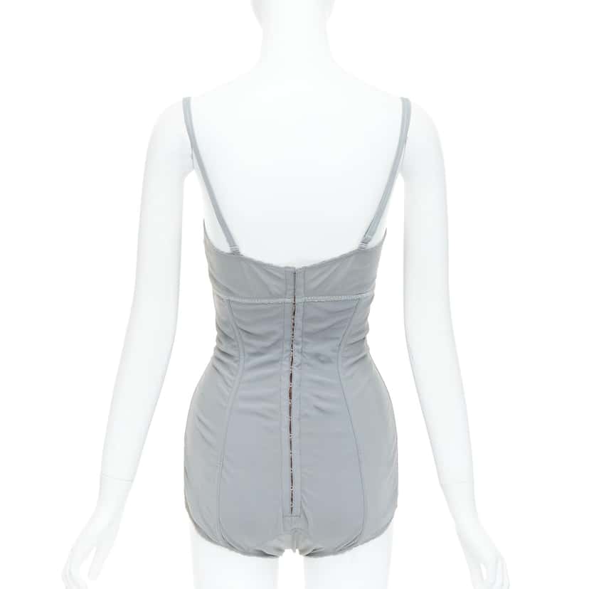 Dolce & Gabbana Bow Lace Bodysuit Grey Good condition - Box View