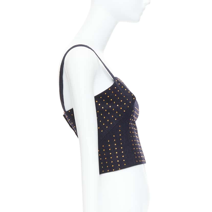 Miu Miu Black Crystal Bustier Black Wool Very good condition - Model View