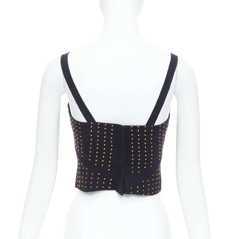 Miu Miu Black Crystal Bustier Black Wool Very good condition - Box View