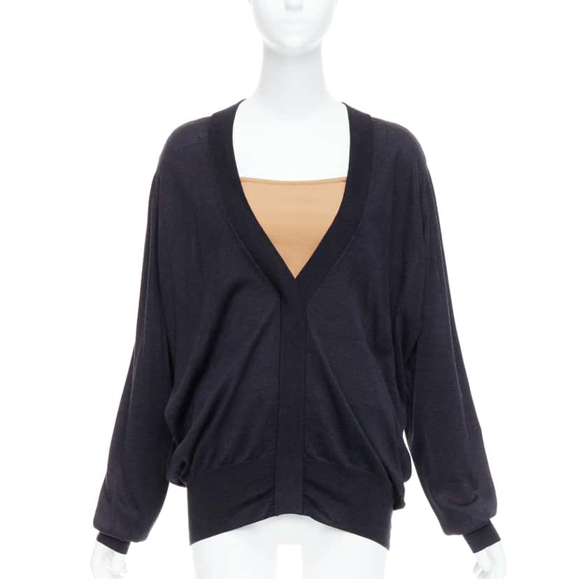 Maison Martin Margiela Layered Deconstructed Sweater Black Silk Never worn - Front View