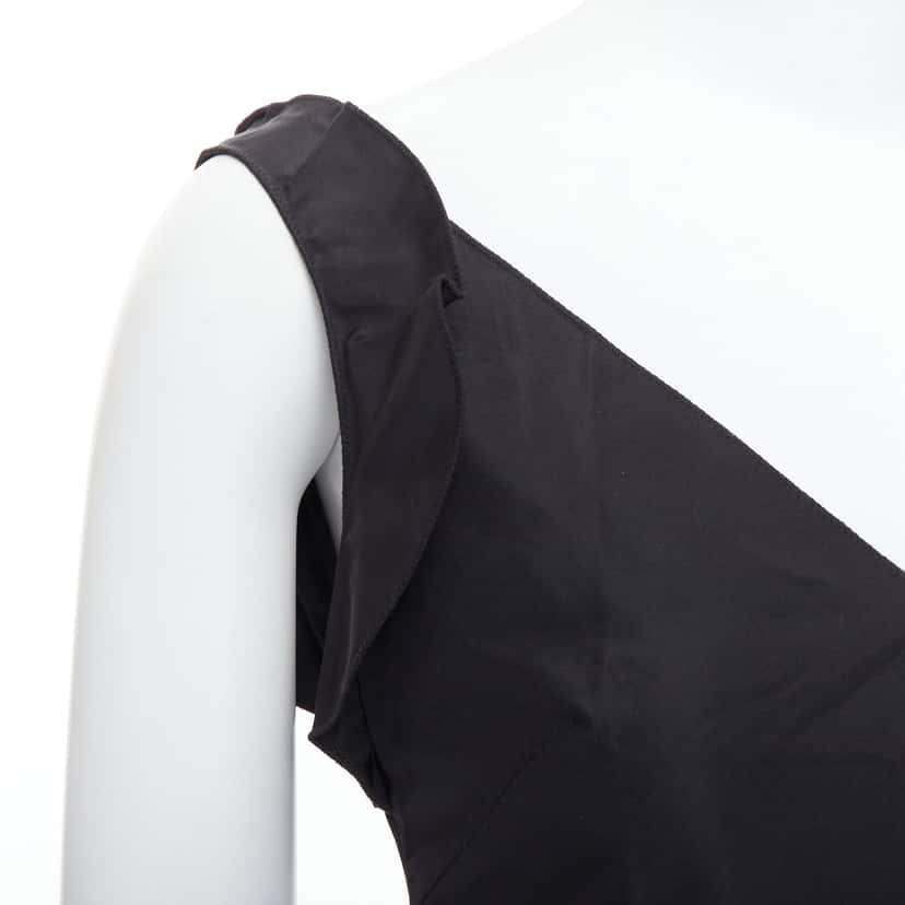 Miu Miu Ruffle Strap Dress Black Silk Never worn - Back View