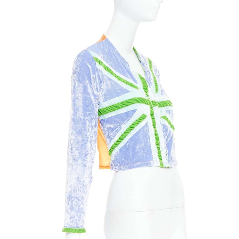 Unsigned Union Jack Cardigan Purple Silk Very good condition - Model View