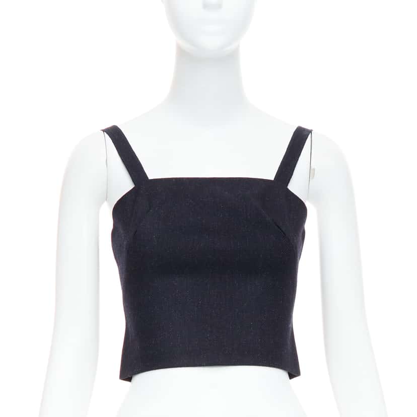 Miu Miu Charcoal Wool Bustier Navy Wool Very good condition - Front View