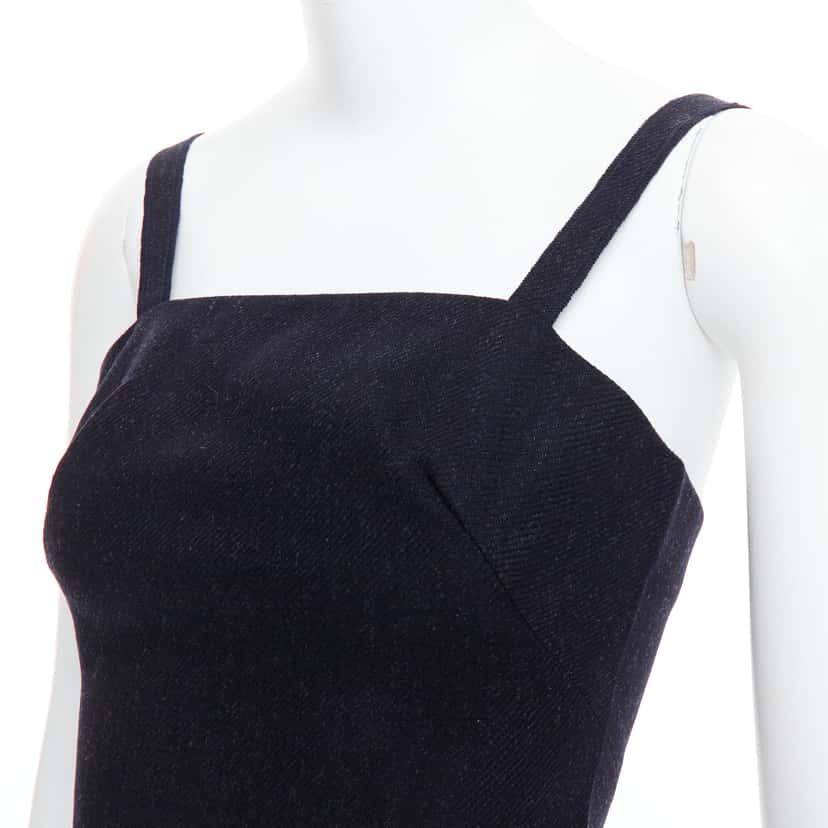 Miu Miu Charcoal Wool Bustier Navy Wool Very good condition - Back View