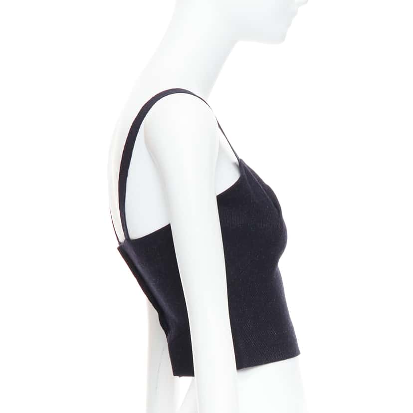Miu Miu Charcoal Wool Bustier Navy Wool Very good condition - Model View