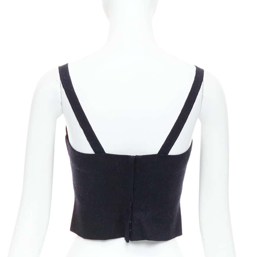 Miu Miu Charcoal Wool Bustier Navy Wool Very good condition - Box View