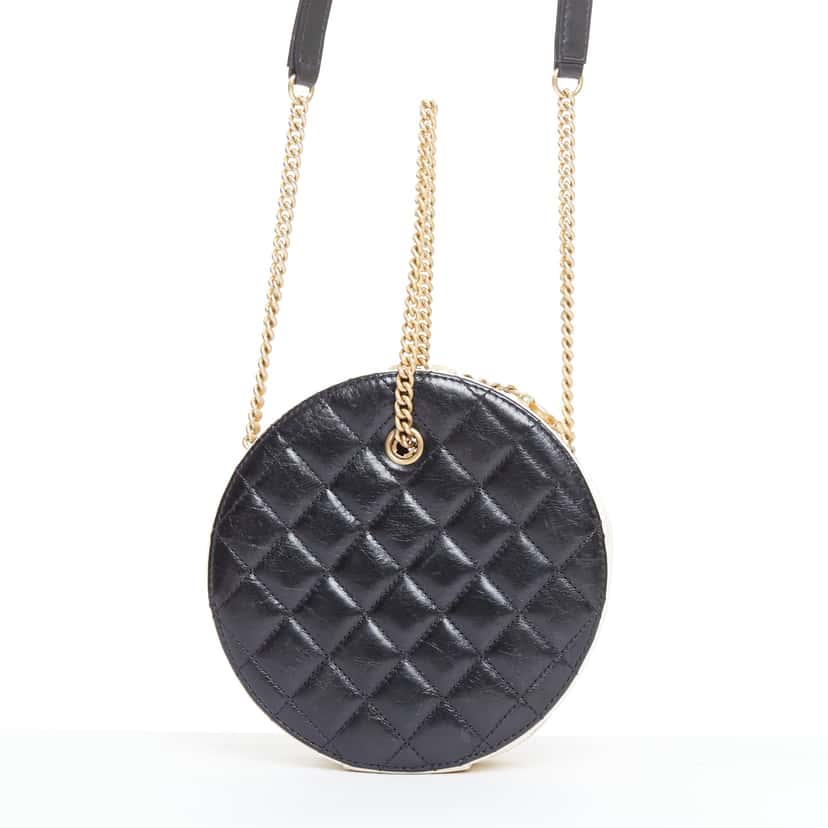 Chanel En Vogue Round Black Leather Very good condition - Box View