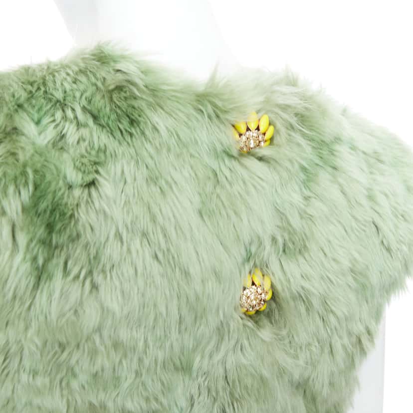 Dolce & Gabbana Fur Crystal Dress Blue Very good condition - Back View