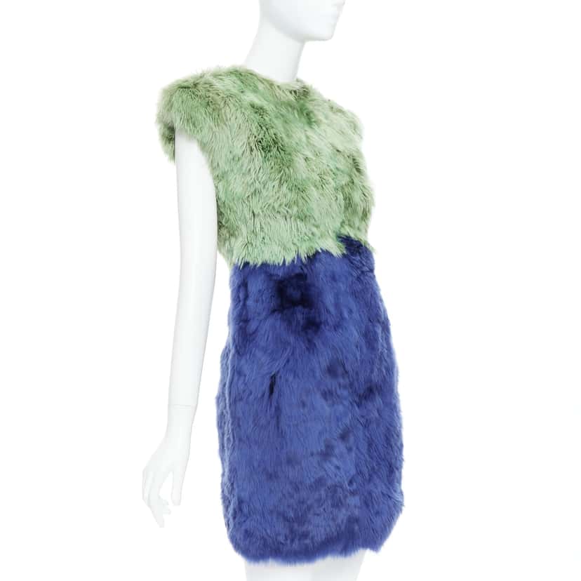 Dolce & Gabbana Fur Crystal Dress Blue Very good condition - Inside View
