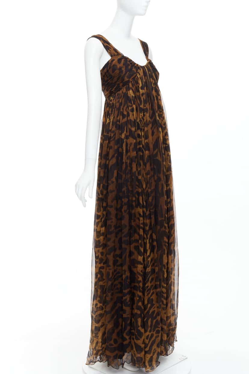 Alexander McQueen Leopard Corset Gown Brown Silk Very good condition - Inside View