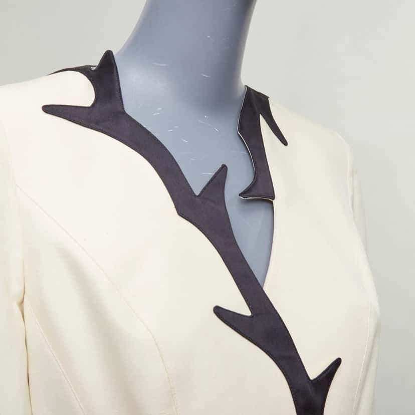 Thierry Mugler Cotton Peplum Blazer Ecru Cotton Very good condition - Back View