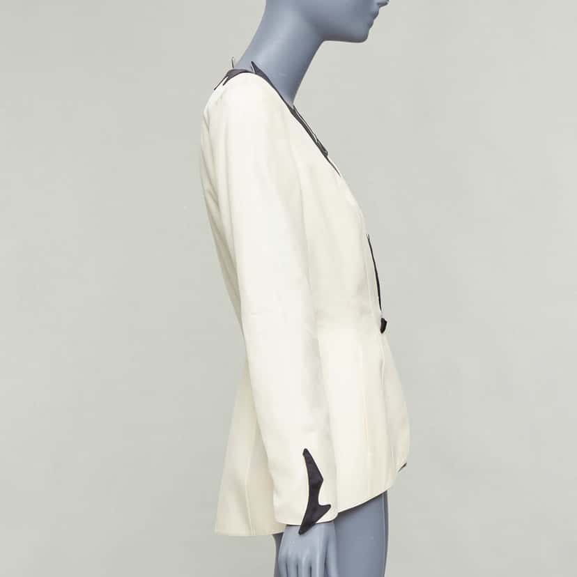 Thierry Mugler Cotton Peplum Blazer Ecru Cotton Very good condition - Model View